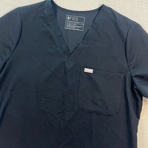 FIGS Technical Collection Casma Scrub Top Black V-Neck Chest Pocket XL FW1000